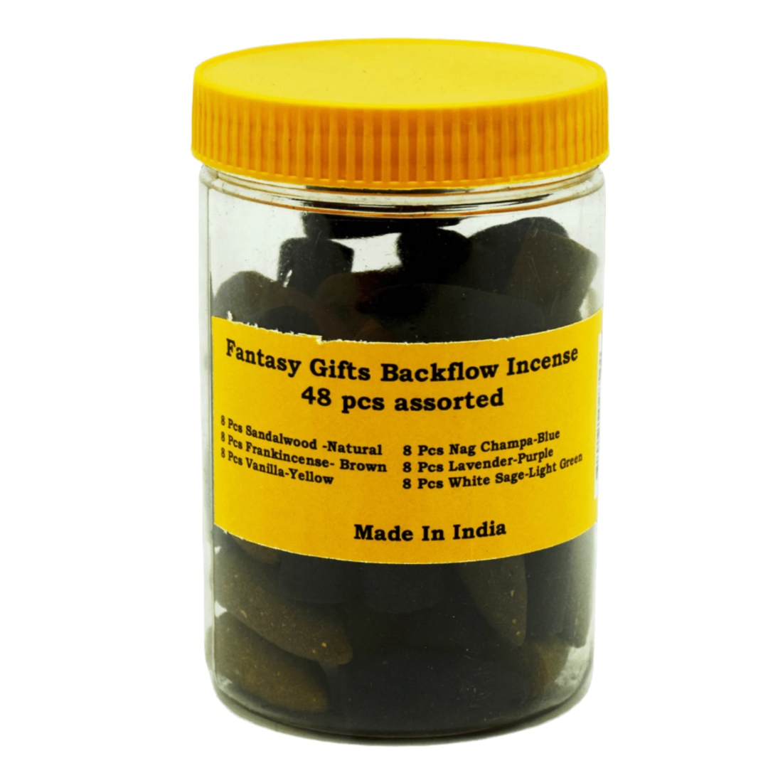Assorted Back Flow Incense (48 Pieces)