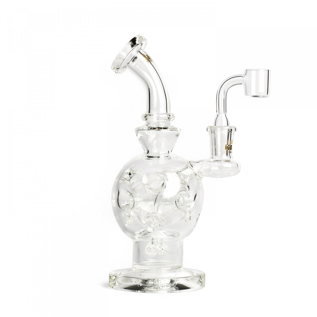 Gear Premium | 7.5" Tall Mini Swiss Globe Dab Rig Bubbler with UFO Perf & Quartz banger