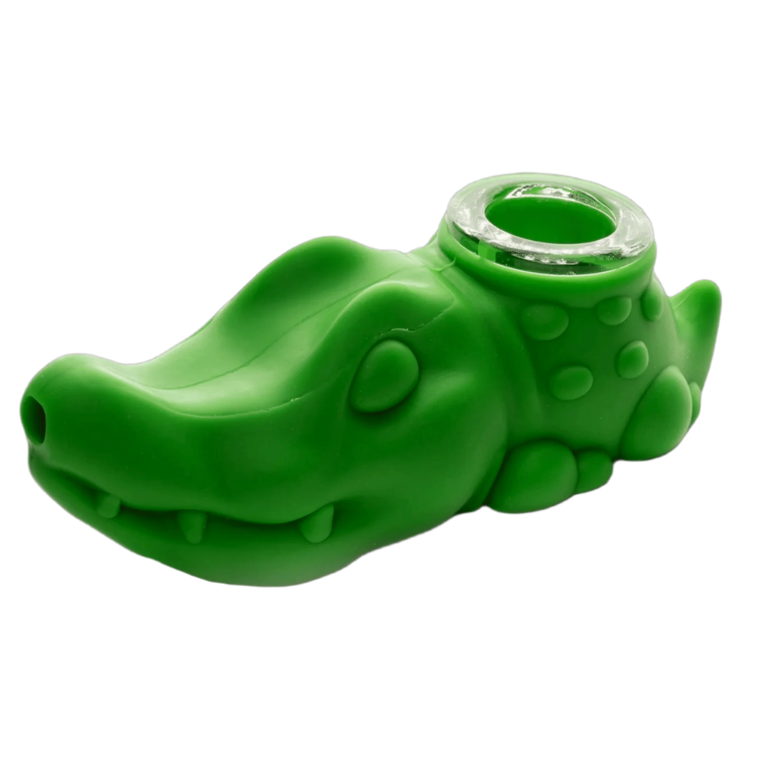 Lit Silicone 4" Crocodile Hand Pipe