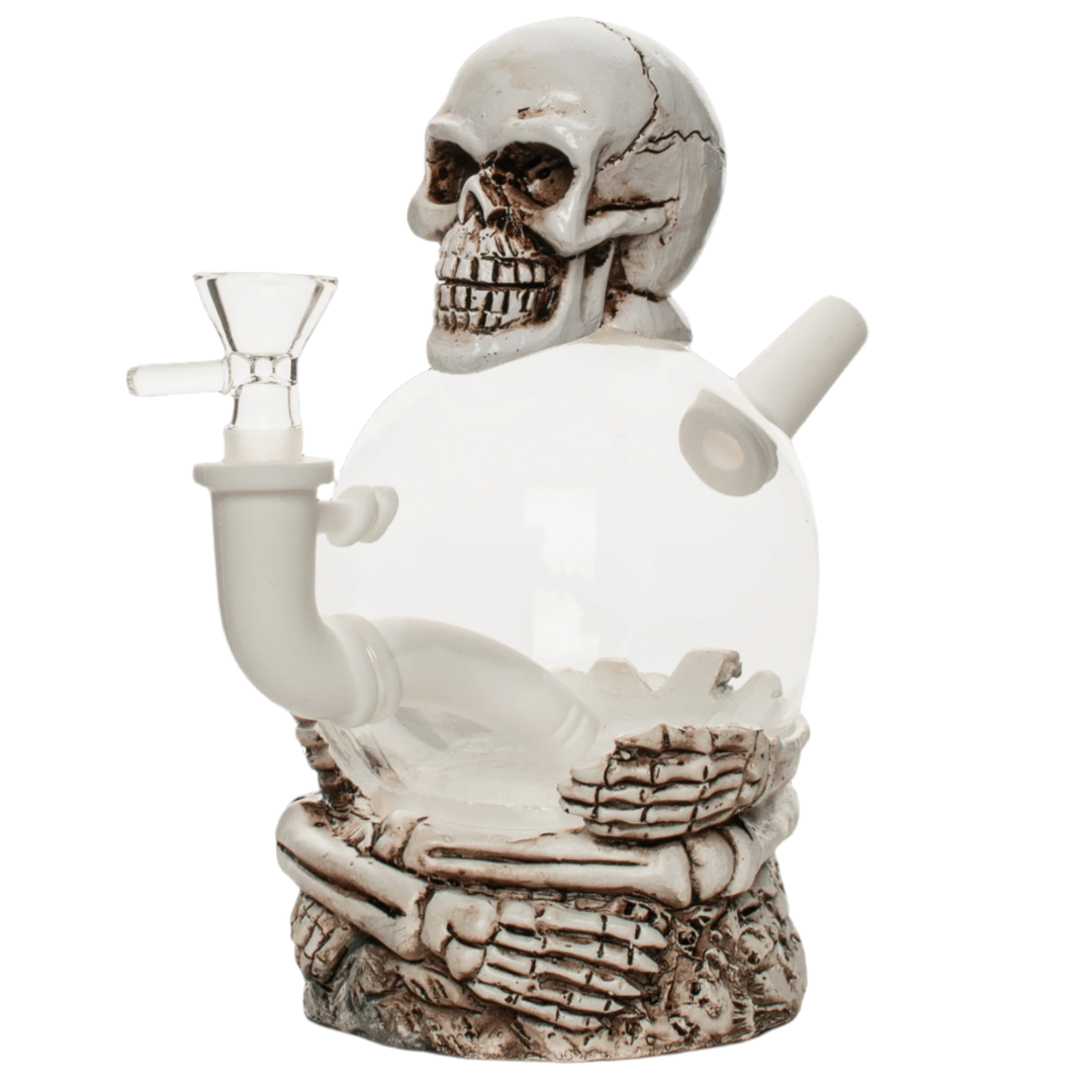 Lit Silicone 7.5" Skull Bubbler