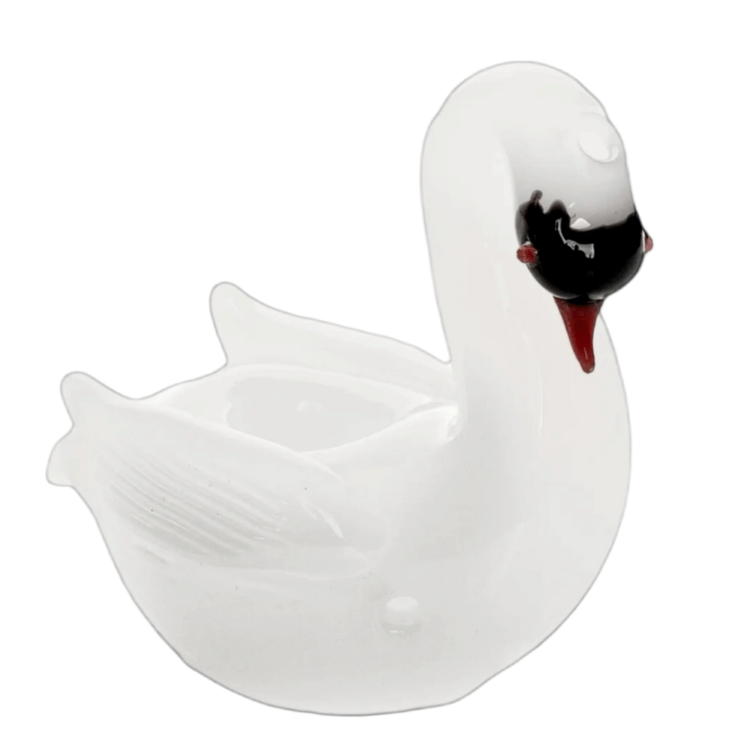 Red Eye Glass 3" Swan Hand Pipe