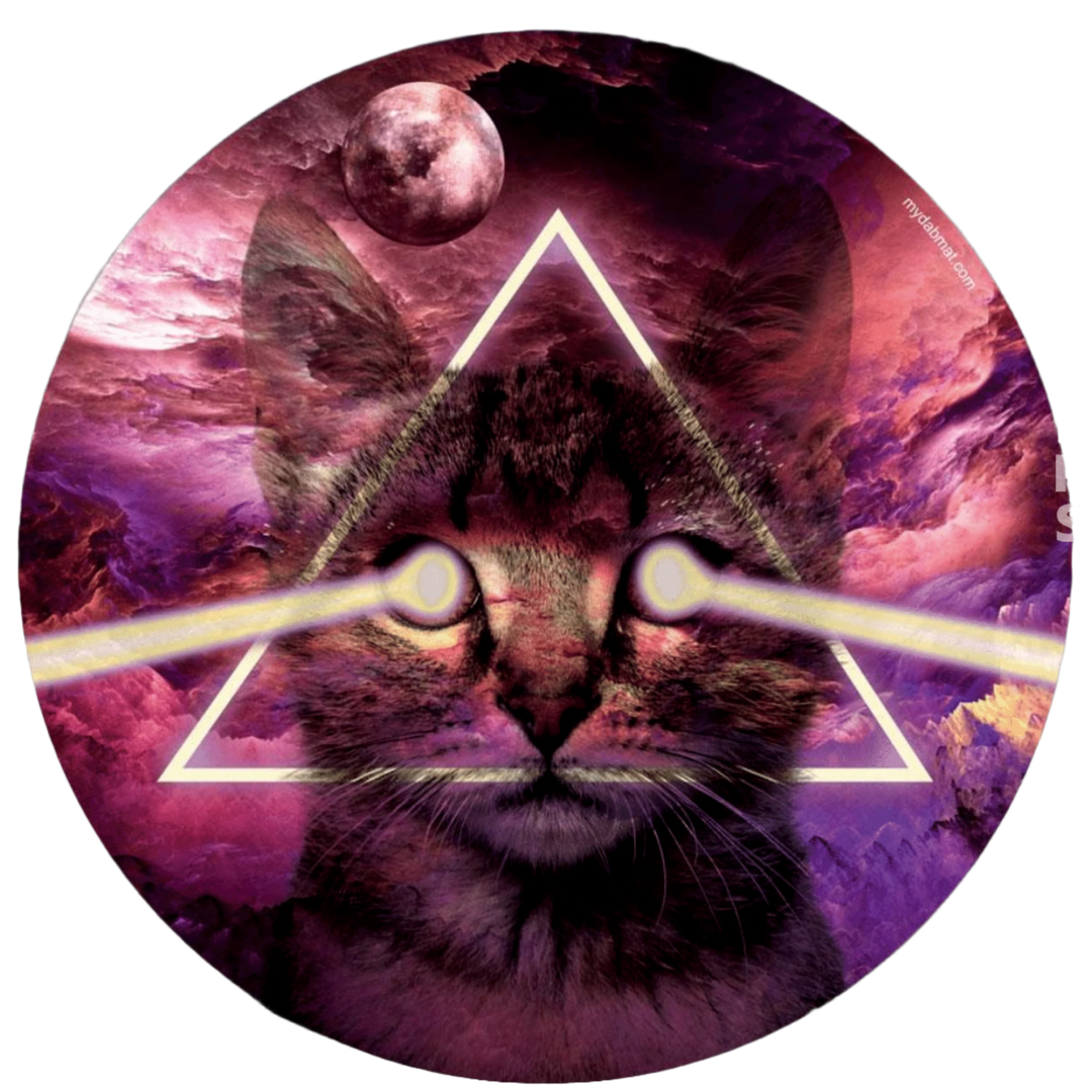 Lazer Eyes Space Kitty Dab Mat - Canadian Vaporizers