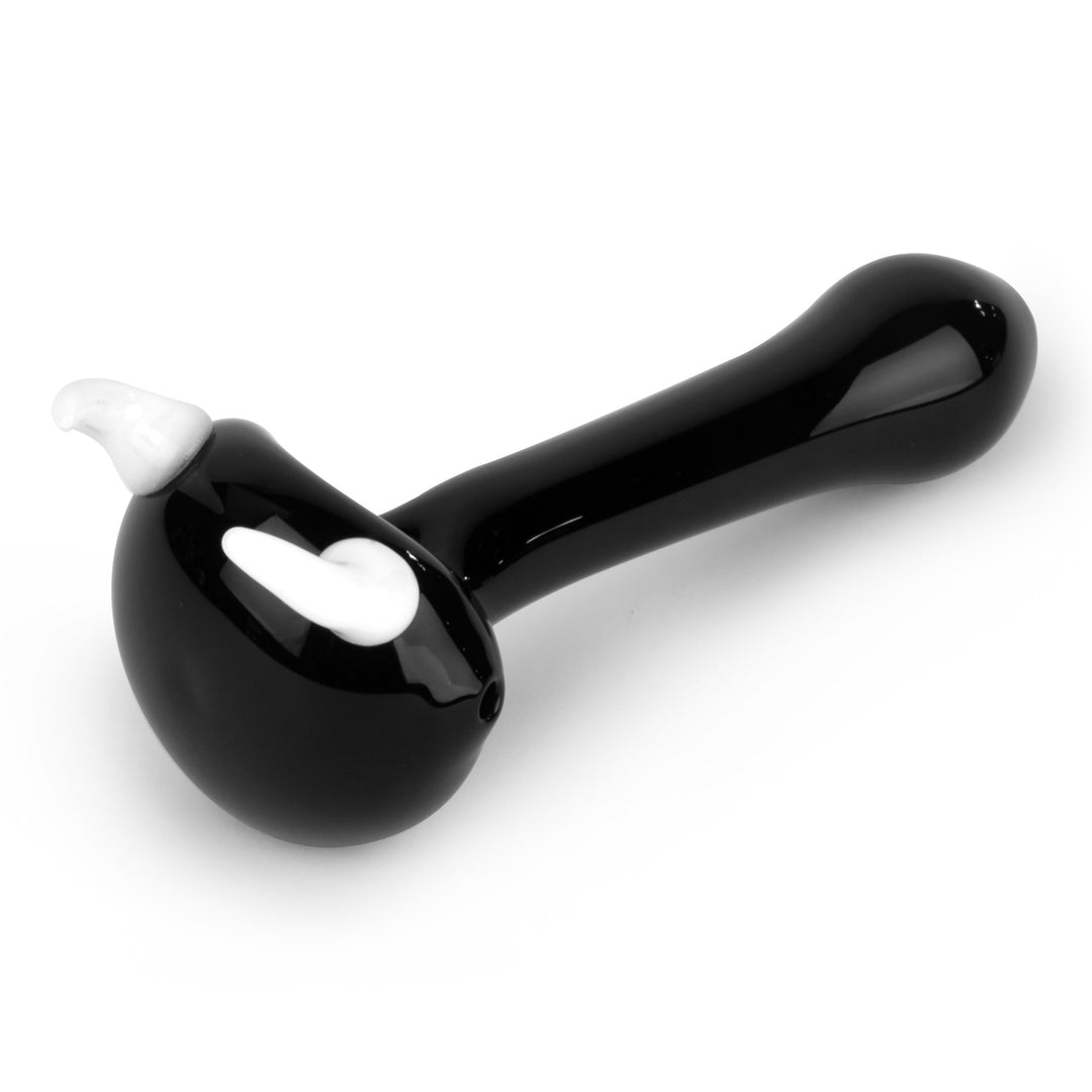 Red Eye Glass 4.5" White Horn Hand Pipe