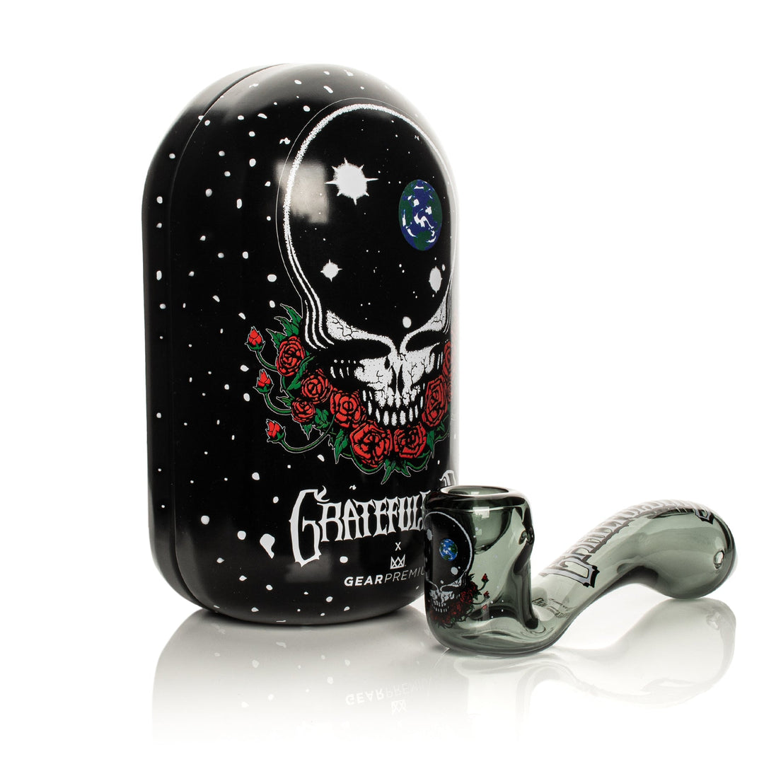 Grateful Dead 5.5" Space Your Face Sherlock Hand Pipe in Collectible Tin