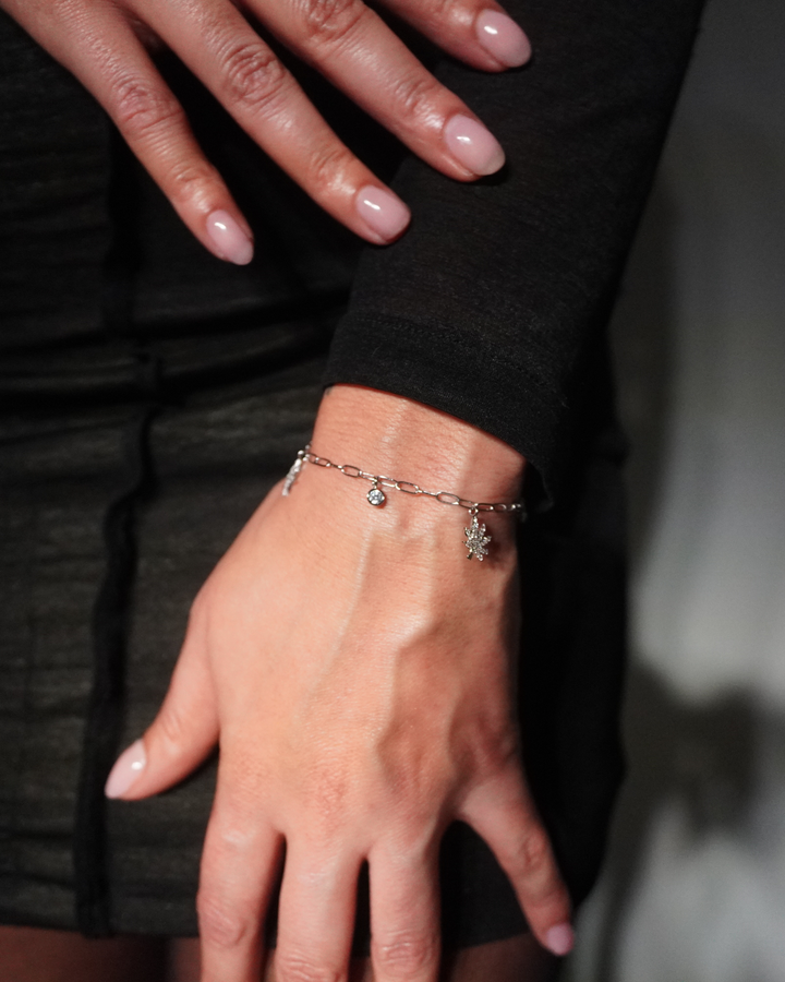 Kush Girls Silver Charmed Bracelet