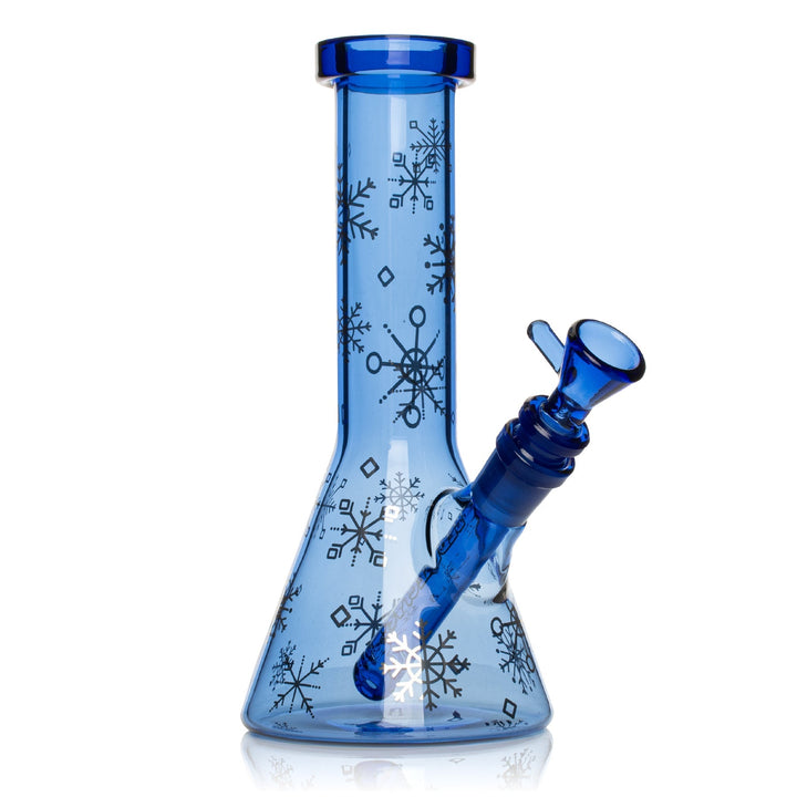 Red Eye Glass 8.5" Sapphire Blue Winter Wonderland Beaker Base Bong