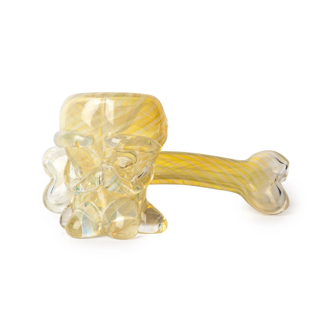 Red Eye Glass 6.5" Skull & Bone Sidecar Hand Pipe