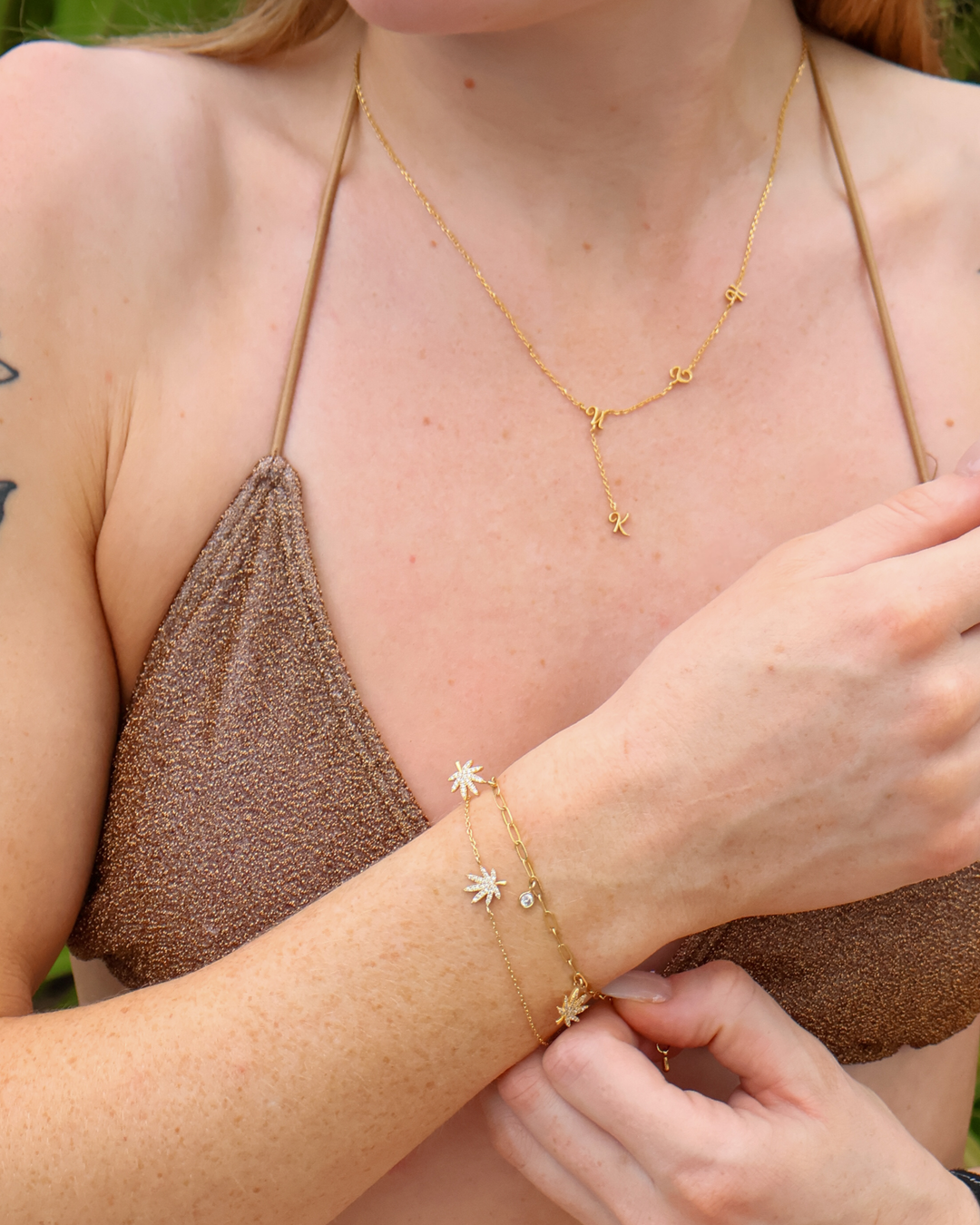 The Kush Girls 18K Gold Charmed Bracelet