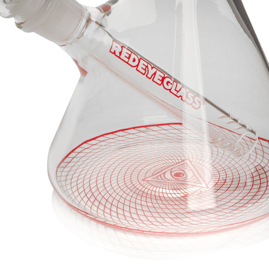 Red Eye Glass 12" Reticello Beaker Base Bong