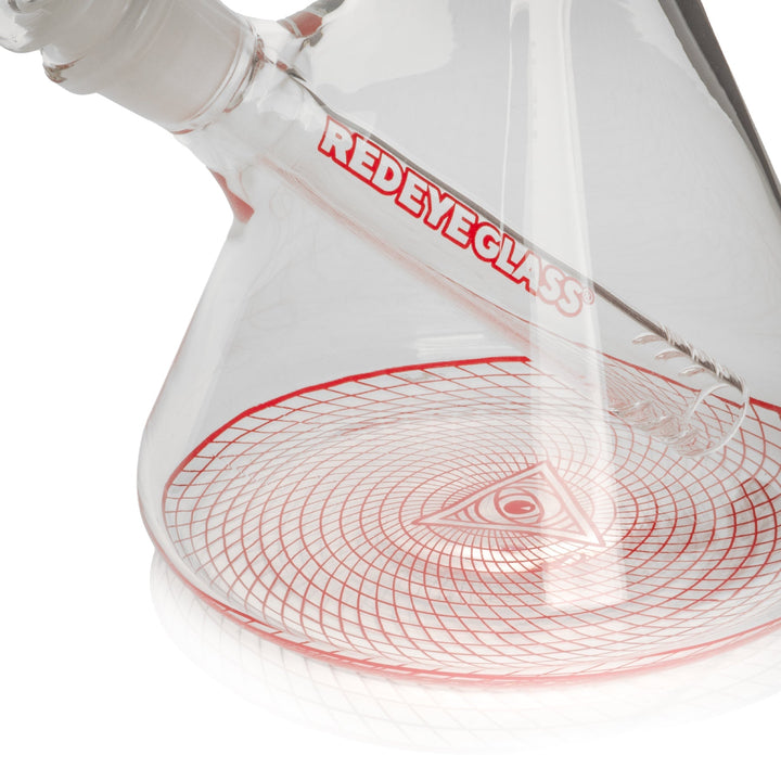 Red Eye Glass 12" Reticello Beaker Base Bong