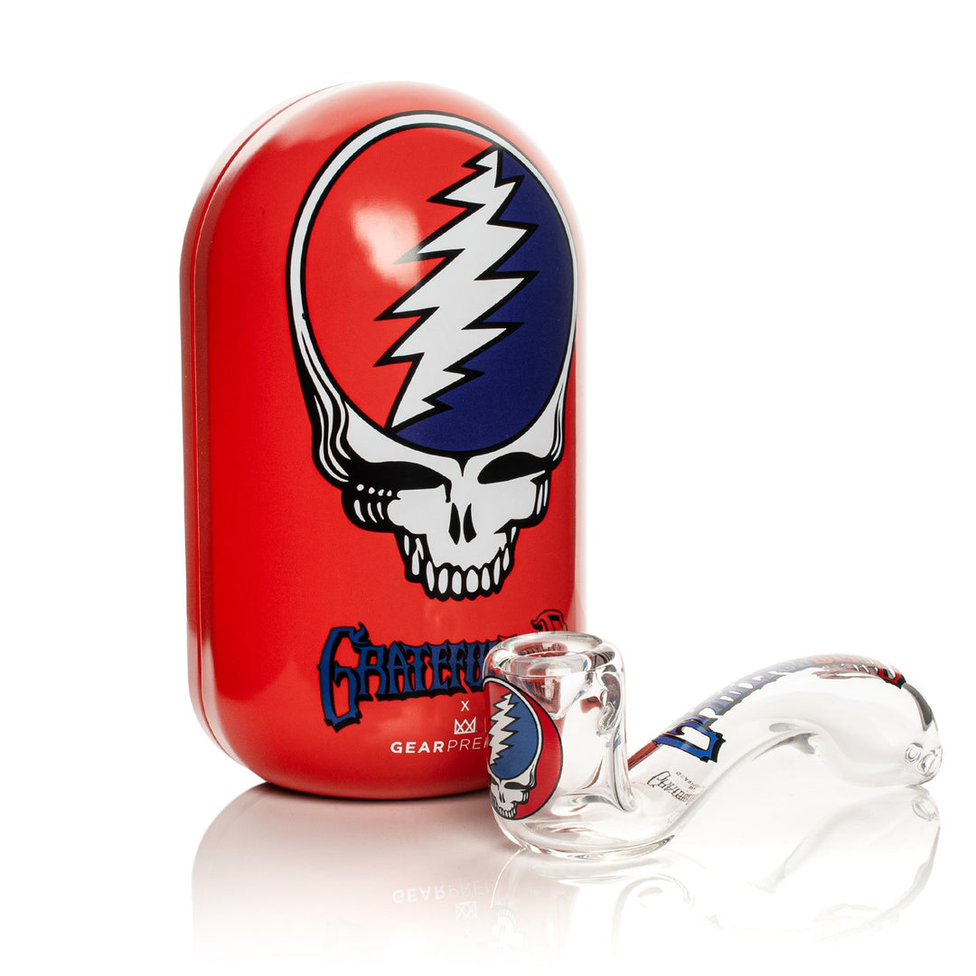 Grateful Dead 5.5" Steal Your Face Sherlock Hand Pipe in Collectible Tin