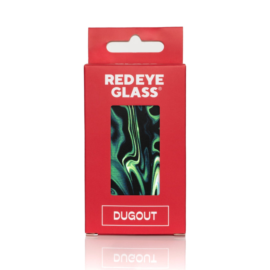Red Eye Glass Green Swirl Dugout