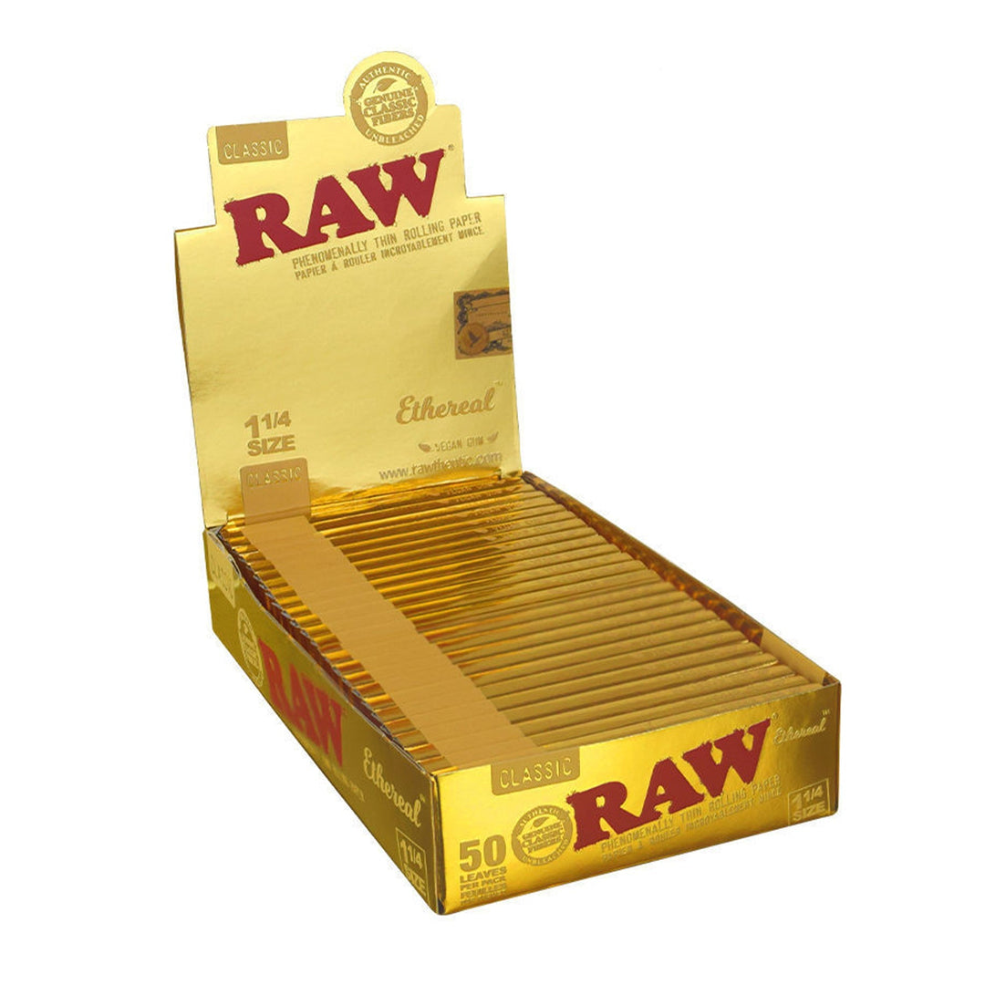 Raw 1¼ Classic Ethereal Phenomenally Thin Rolling Papers (Display of 24)
