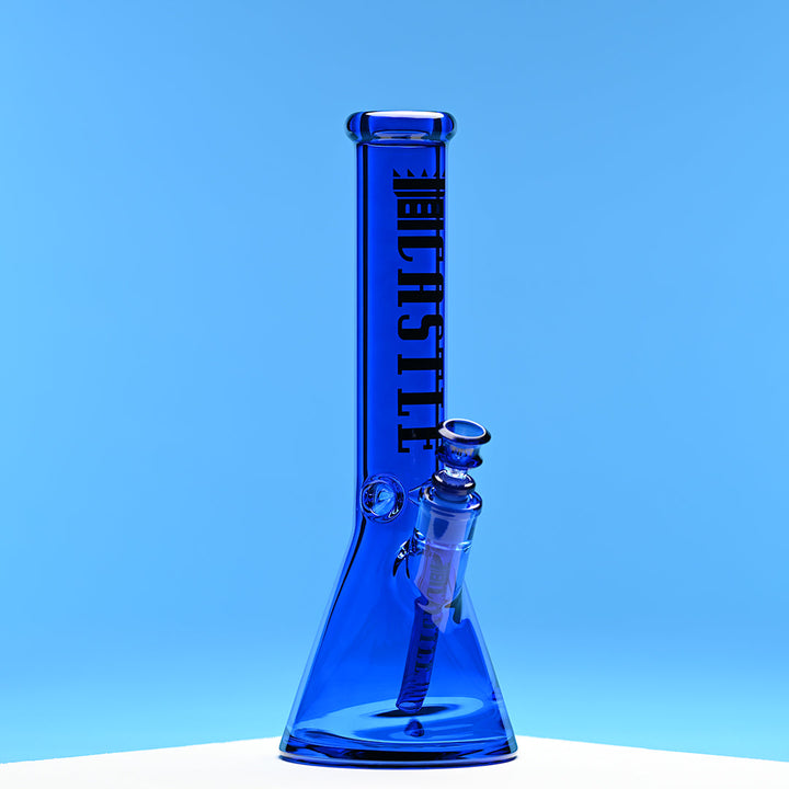 Castle Glass Works 14 Inch Luxe Electroplated Beaker Bong – 7mm Heavy Duty Glass