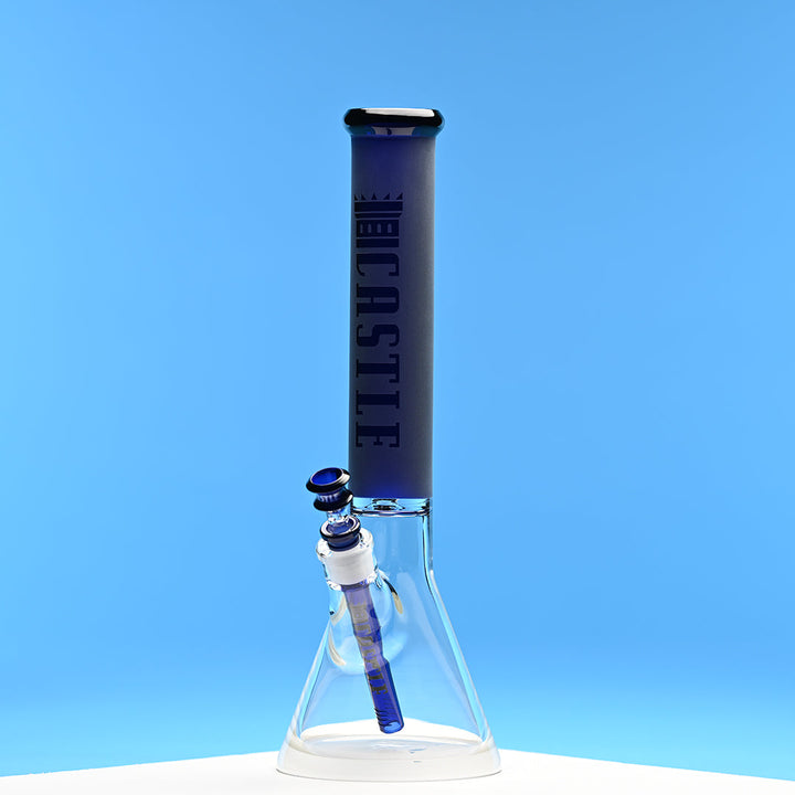 Castle Glass Works Frosted Tube 16 Inch Colored Beaker Bong