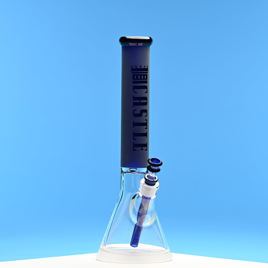 Castle Glass Works Frosted Tube 16 Inch Colored Beaker Bong