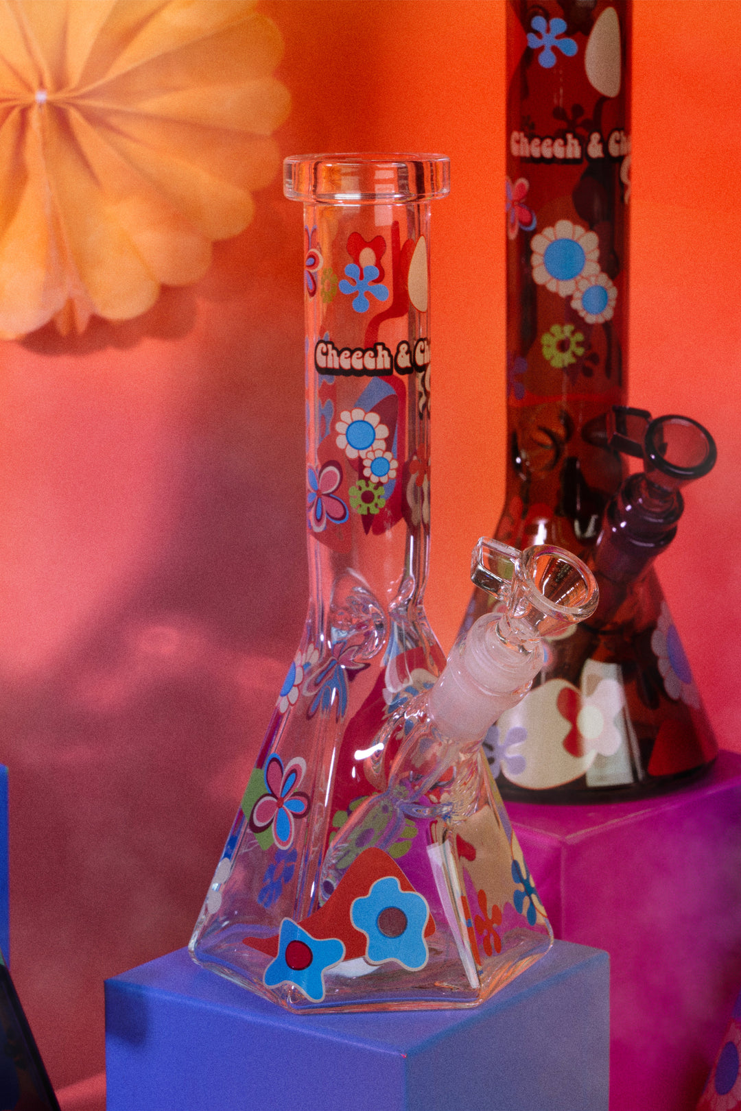 Cheech And Chong 10" Power to the Flower Hex Beaker Base Bong