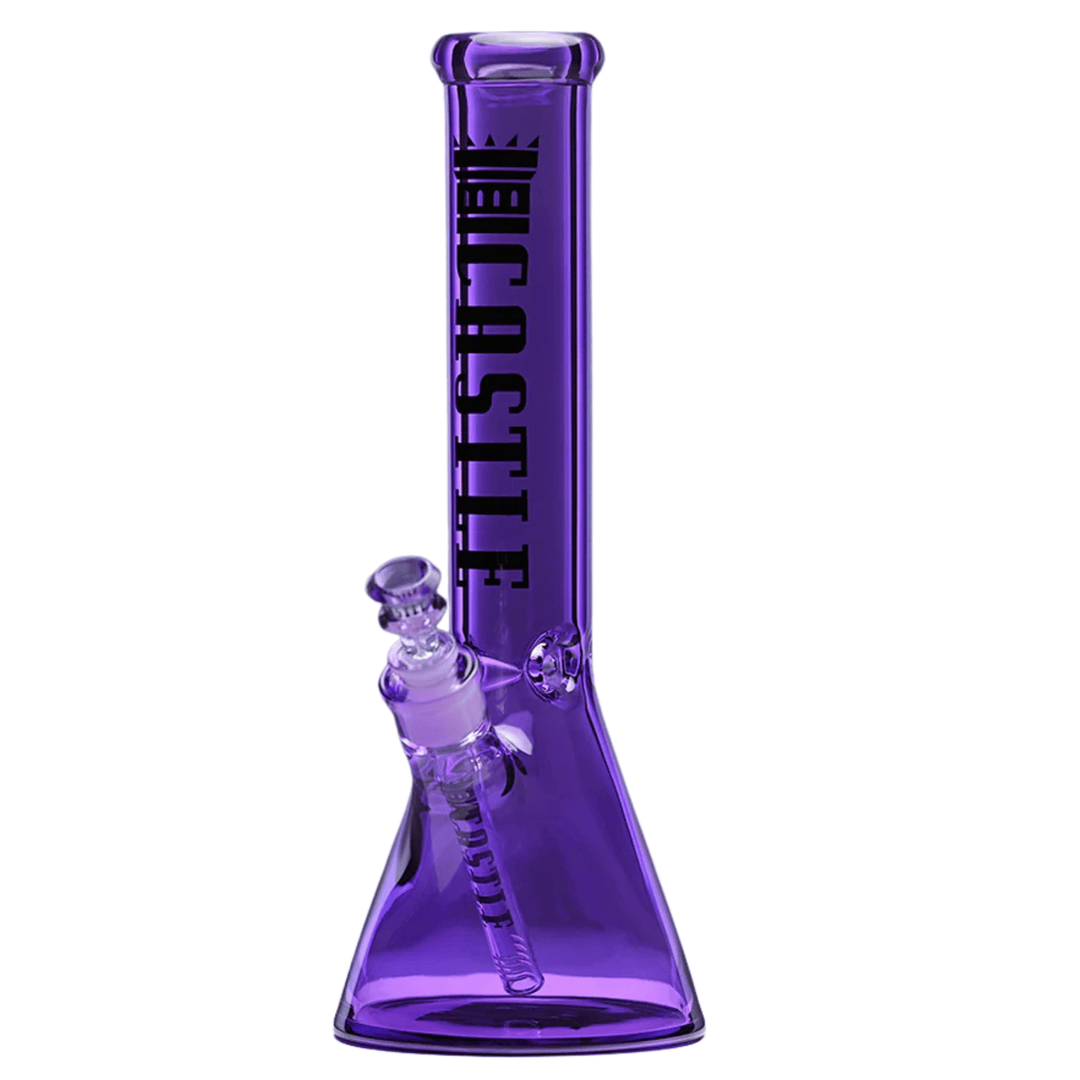 Castle Glass Works 14 Inch Luxe Electroplated Beaker Bong – 7mm Heavy Duty Glass