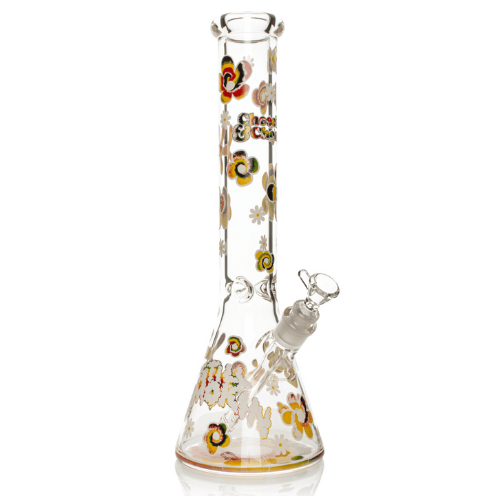 Cheech And Chong Glass 7mm Thick Tie Dye Glow-in-the-Dark Bong