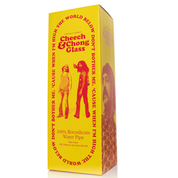 Cheech & Chong Glass 7mm Thick Optical Illusion Glow-in-the-Dark Water Pipe