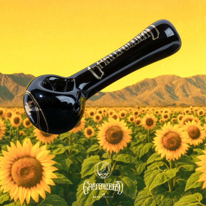 Grateful Dead 4.5" Black & Gold Steal Your Face Spoon Hand Pipe