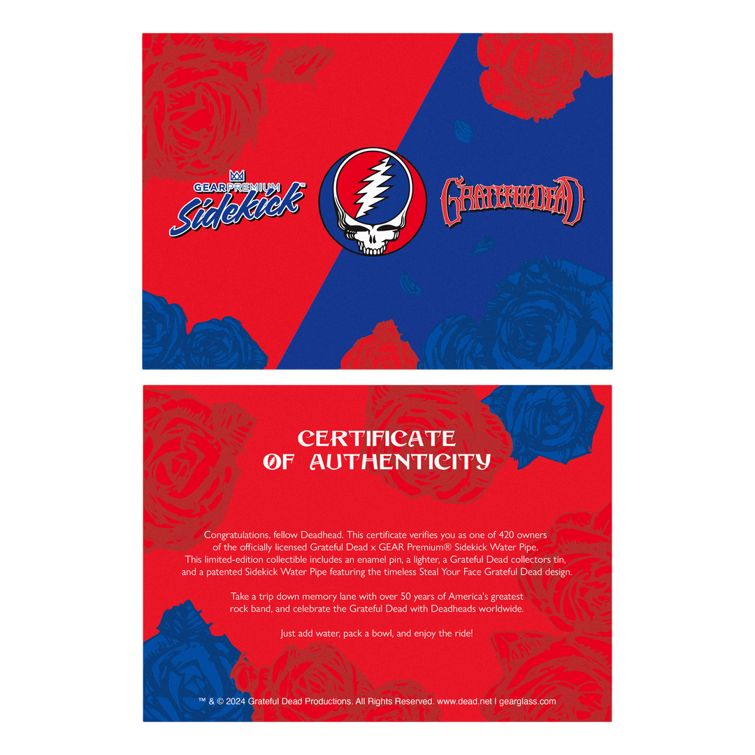 Gear Premium 12" 7mm Thick Steal Your Face Sidekick Bong (Limited Edition of 420)