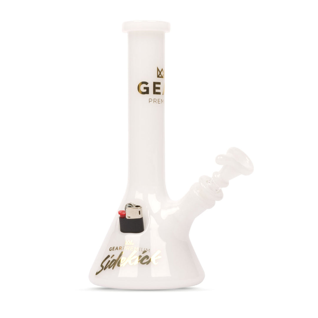 Gear Premium | Color Changing Sidekick 9" Tall Mini Beaker Tube Bong W/Built-In Mini Lighter Holster