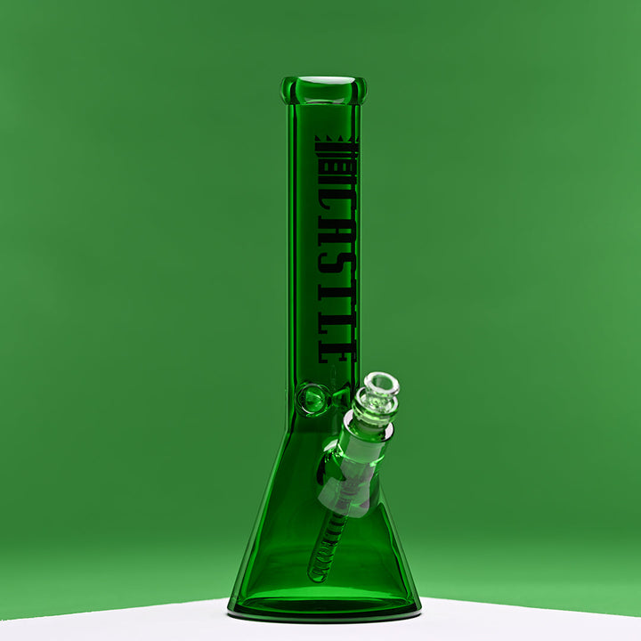 Castle Glass Works 14 Inch Luxe Electroplated Beaker Bong – 7mm Heavy Duty Glass