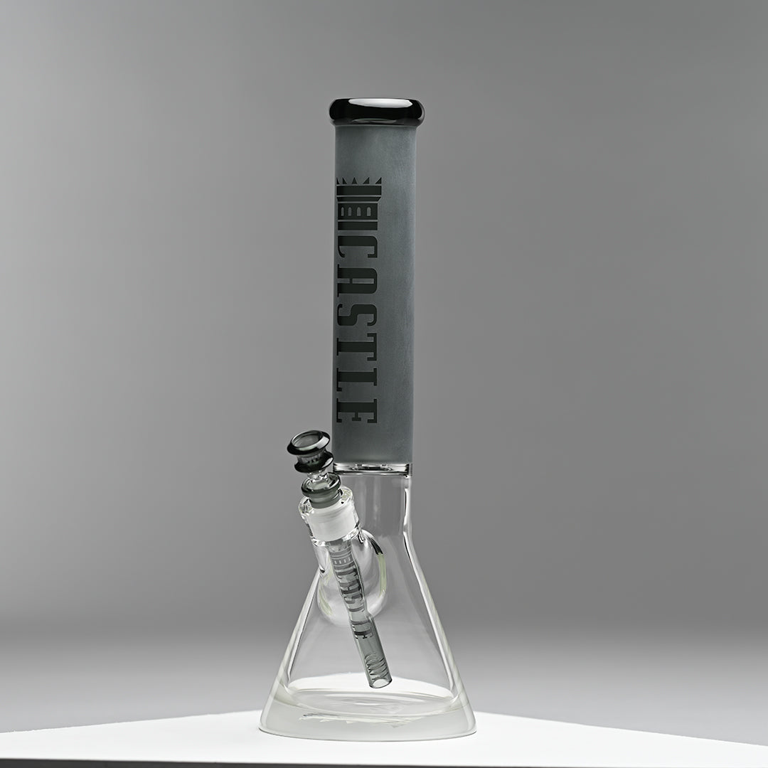Castle Glass Works Frosted Tube 16 Inch Colored Beaker Bong