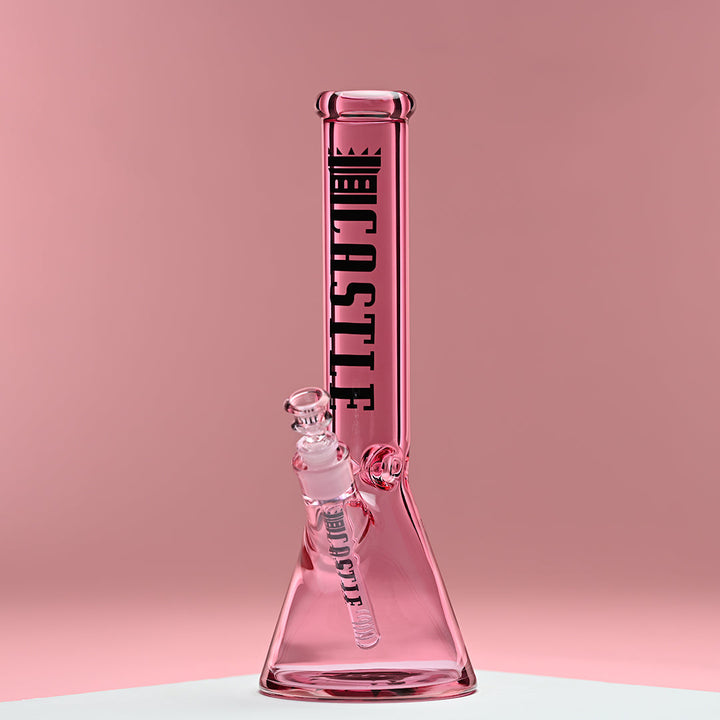 Castle Glass Works 14 Inch Luxe Electroplated Beaker Bong – 7mm Heavy Duty Glass