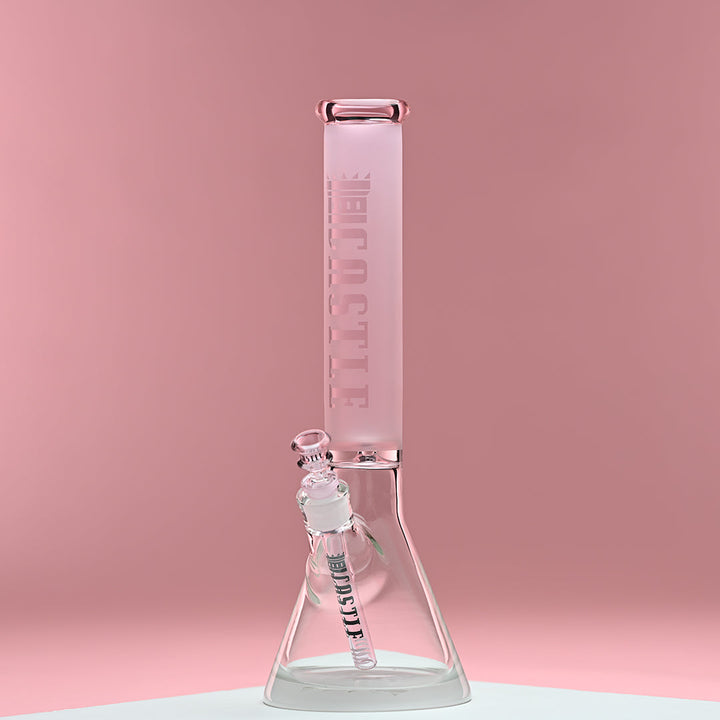 Castle Glass Works Frosted Tube 16 Inch Colored Beaker Bong
