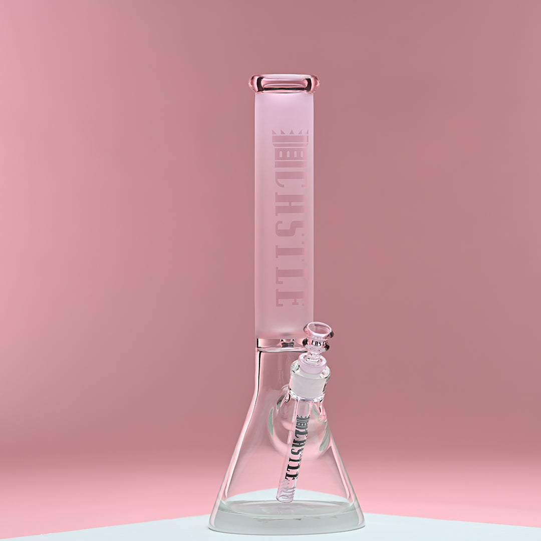Castle Glass Works Frosted Tube 16 Inch Colored Beaker Bong