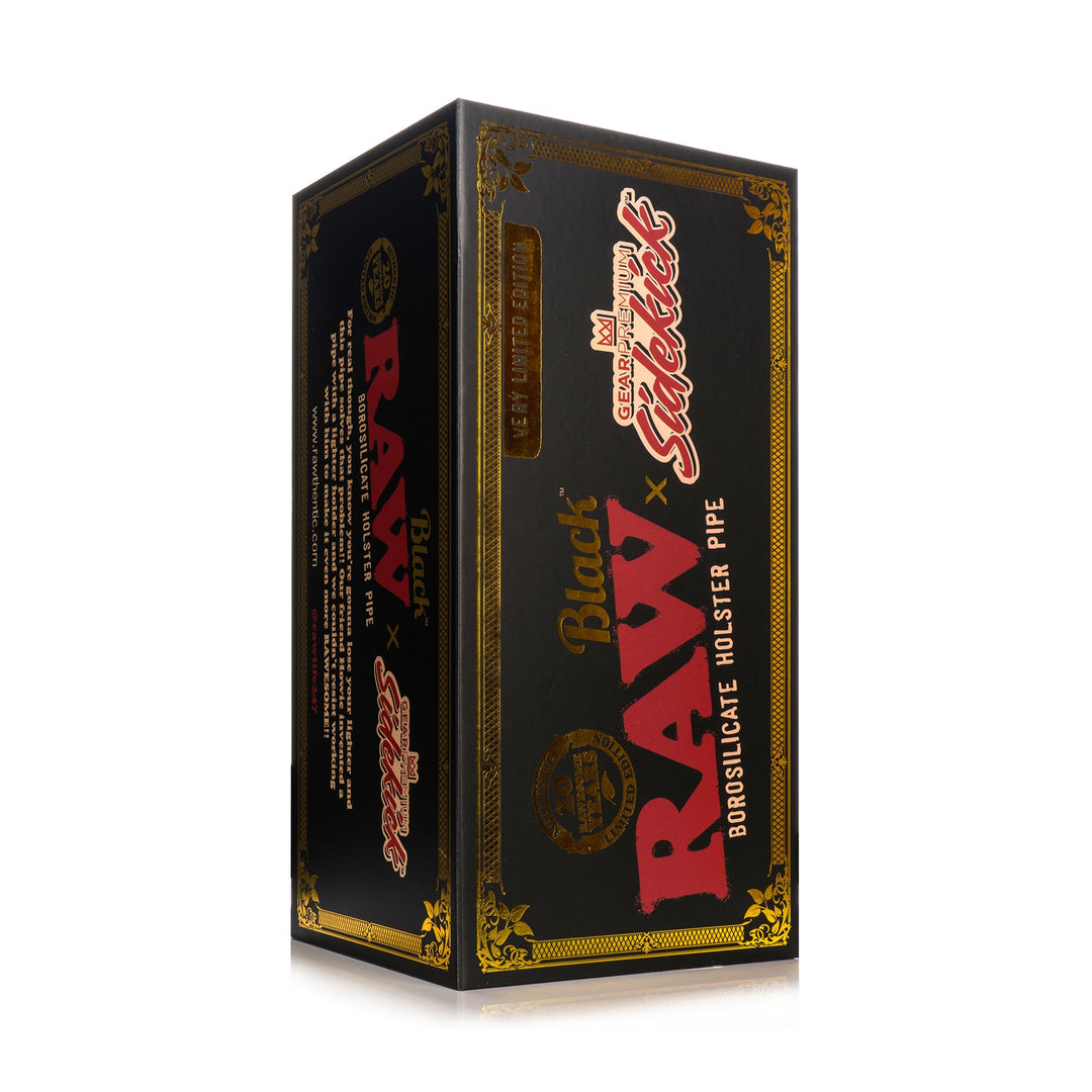 Raw 12" 7mm Thick Black Sidekick Bong