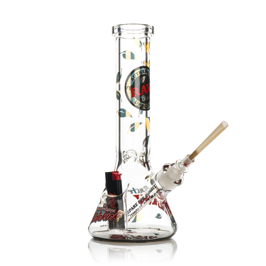 Raw 12" 7mm Thick Black Sidekick Bong