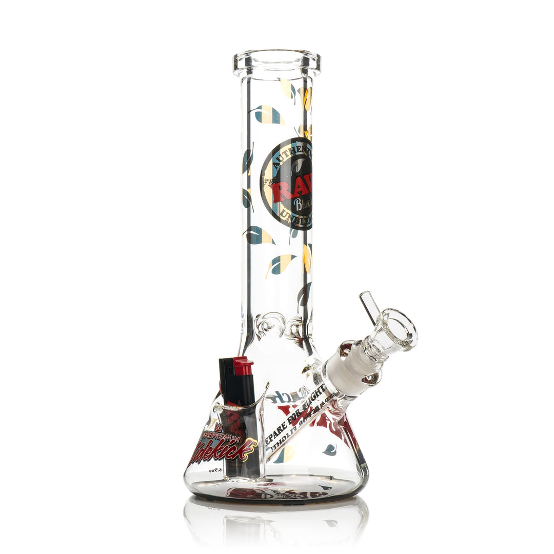 Raw 12" 7mm Thick Black Sidekick Bong