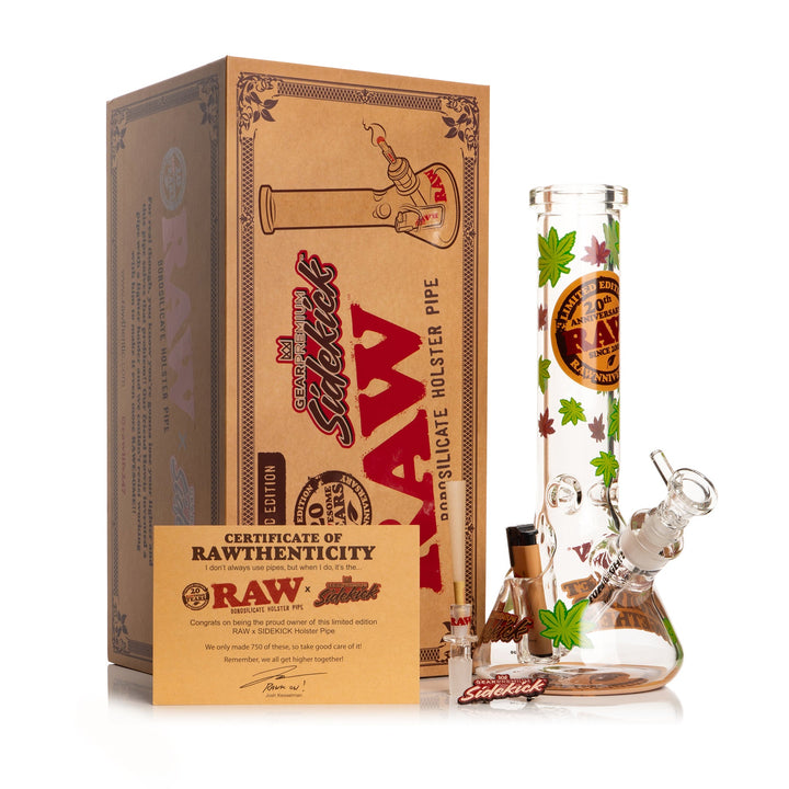 Raw 12" 7mm Thick 20th Anniversary Sidekick Bong
