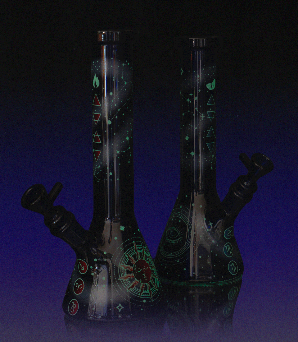 Red Eye Glass 10" Element Glow in the Dark Bong