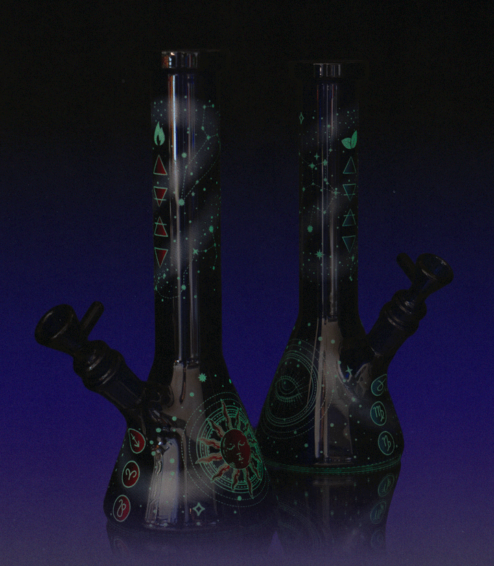 Red Eye Glass 10" Element Glow in the Dark Bong