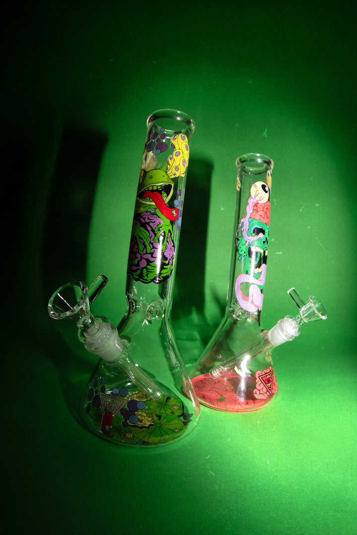 Red Eye Glass 10" Brain Frog Bong