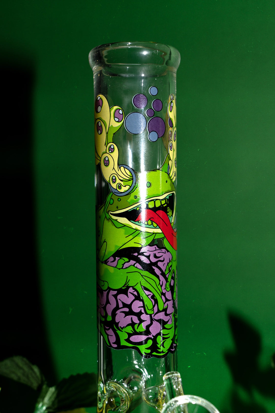 Red Eye Glass 10" Brain Frog Bong