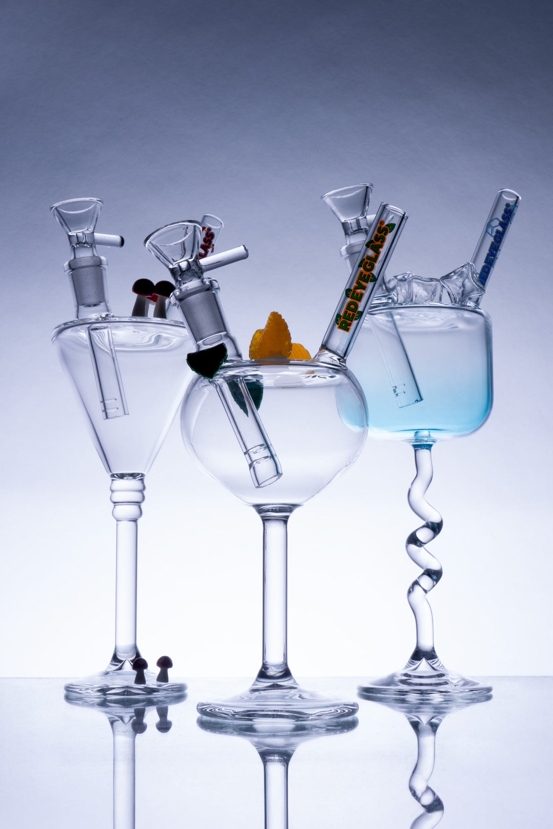 Red Eye Glass 7.5" Sips O' Citrus Happy Hour Bong