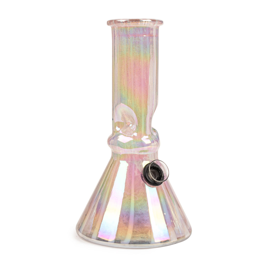 Retro Glass 8" Platinum Metallic Bern Beaker Bong