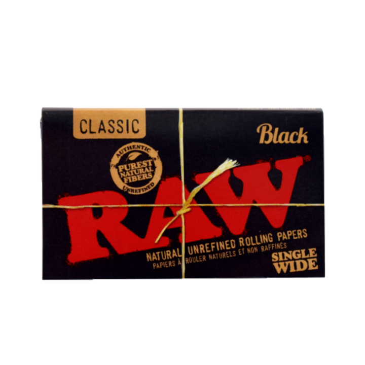 Raw Black Single Wide Double Window Rolling Papers (Display of 25)