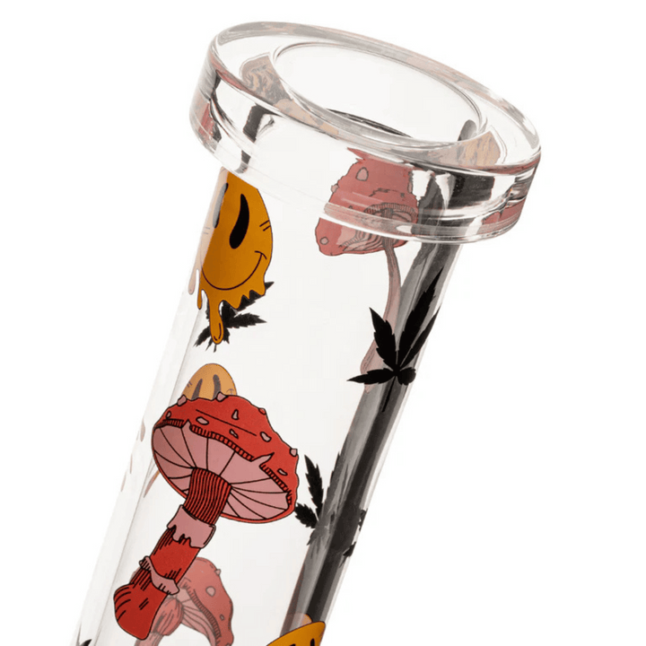 Red Eye Glass 10" & 12" Smiley Shrooms Bong