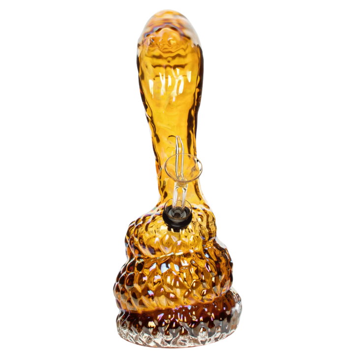 Retro Glass 10" Platinum Metallic Cobra Bong