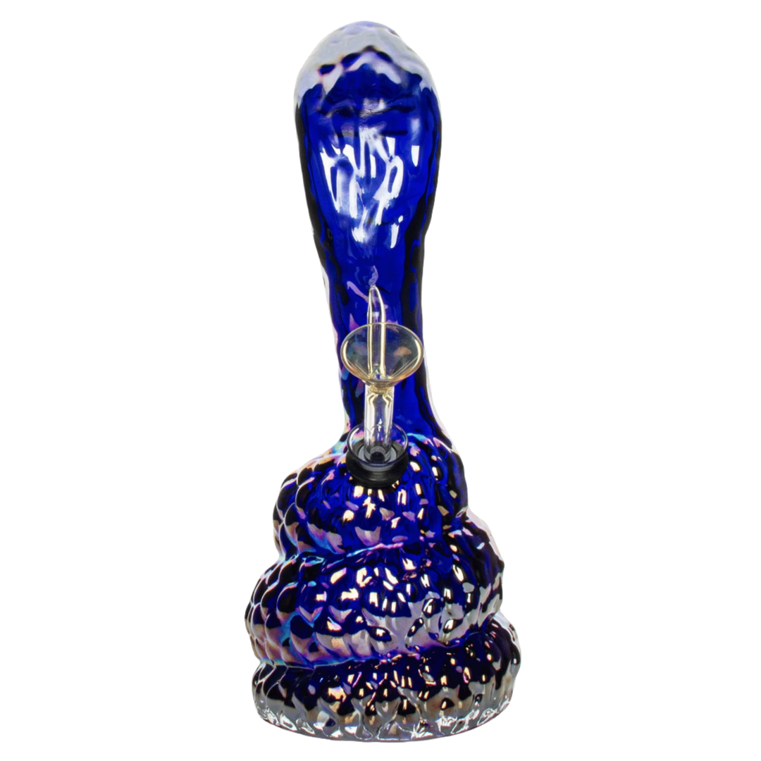 Retro Glass 10" Platinum Metallic Cobra Bong