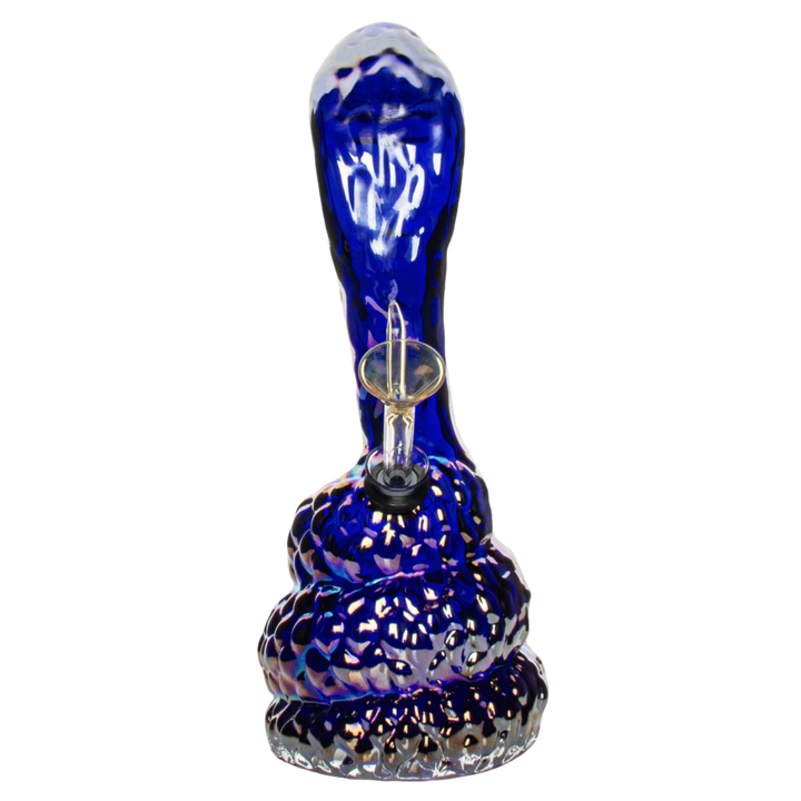 Retro Glass 10" Platinum Metallic Cobra Bong