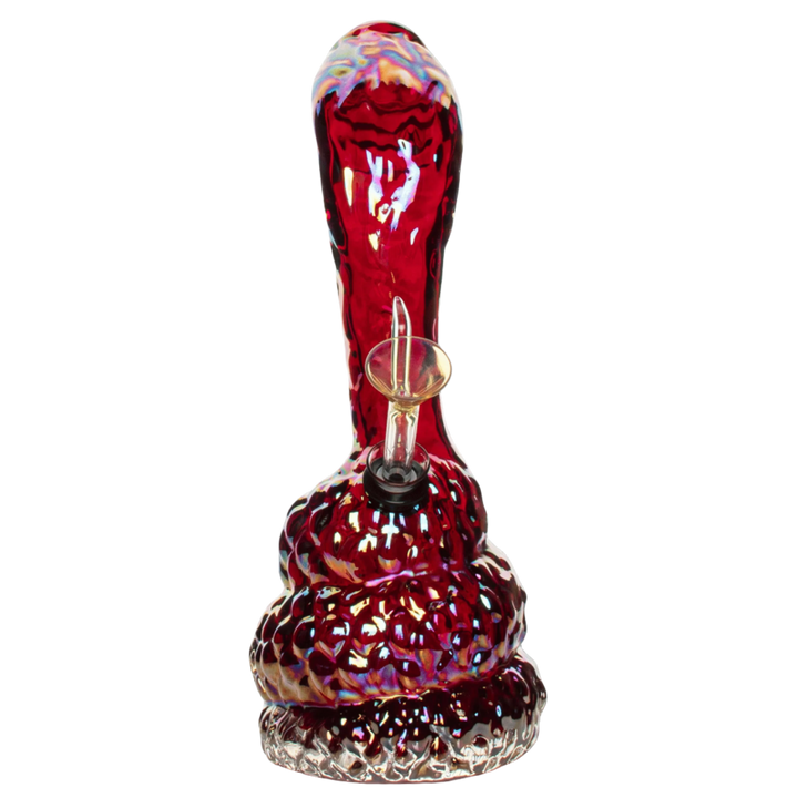 Retro Glass 10" Platinum Metallic Cobra Bong