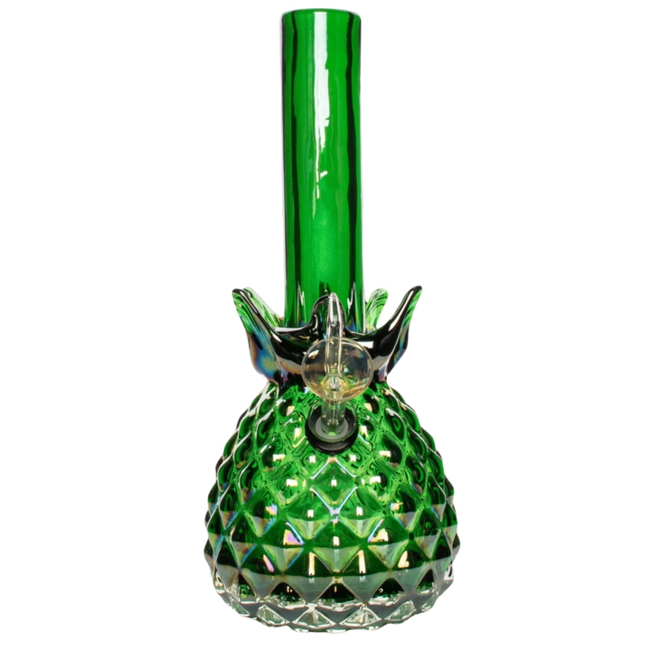 Retro Glass 10" Platinum Metallic Pineapple Bong