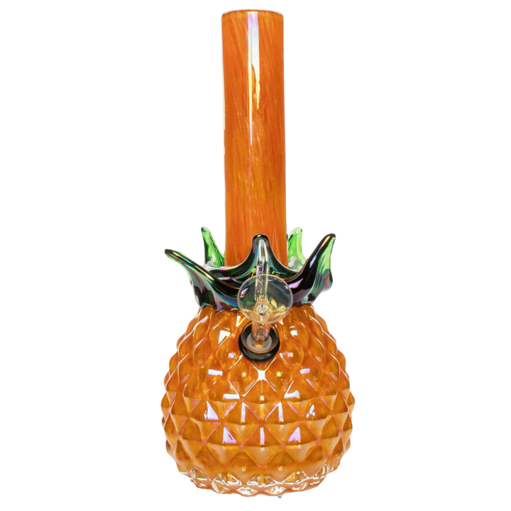Retro Glass 10" Platinum Metallic Pineapple Bong
